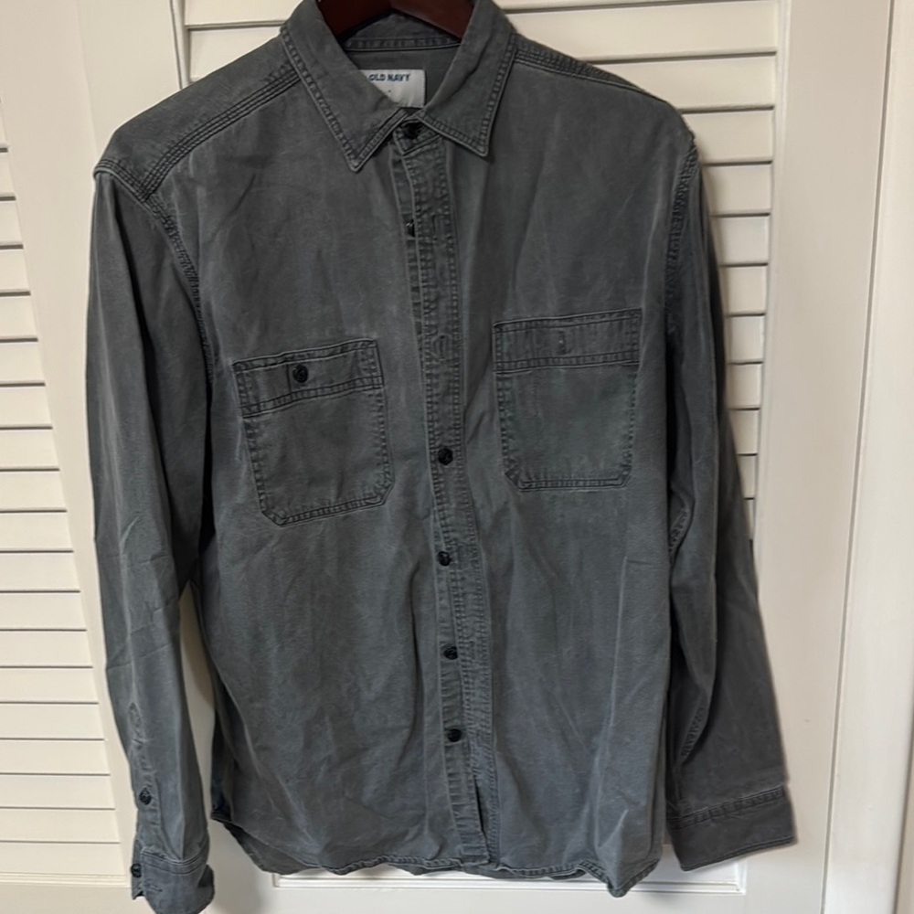 Gray Button-Up Shirt
